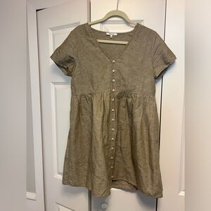 Madewell Linen-Blend Button-Front Dress